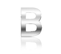 Letras 3D para buzón, números del alfabeto, número de casa, puerta, autoadhesivas, para apartamento, hotel, dirección de habitación (plateado) (B)