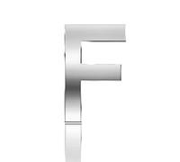 Letras 3D para buzón, números del alfabeto, número de casa, puerta, autoadhesivas, para apartamento, hotel, dirección de habitación (plateado) (F)