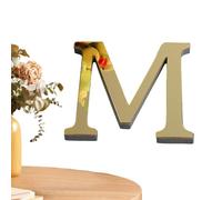 Letras 3D para decoración de pared, letras acrílicas 3D para decoración de pared, color dorado claro, calcomanías acrílicas de espejo para arte mural, cocina, baño, bar