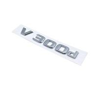 Letras 3D V250d V300d EDICIÓN NOCTURNA Emblema ABS compatible for Mercedes Benz Clase V W447 Insignia del guardabarros del automóvil Placa de identificación del tronco Etiqueta adhesiva(Silver V300d)