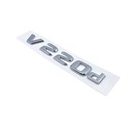 Letras 3D V250d V300d EDICIÓN NOCTURNA Emblema ABS compatible for Mercedes Benz Clase V W447 Insignia del guardabarros del automóvil Placa de identificación del tronco Etiqueta adhesiva(Silver V220d)