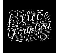 Letras a mano con versículo bíblico si crees Pegatinas de tallado fino 49.4x66.8cm Embellecimiento de paredes Blanco