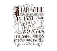 Letras a mano con versículo bíblico "Yo soy Vine a Ti" Calcomanías de pared de papel adhesivo 38x50.1cm Decoración de carrocerías Café