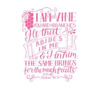 Letras a mano con versículo bíblico "Yo soy Vine a Ti" Pegatinas de tallado fino 49.4x65.1cm Se puede modificar y añadir información Rosa