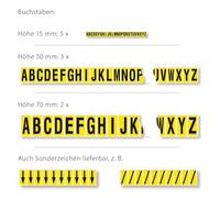 Letras, A-Z, autoadhesivas, altura 15 mm, V E 572 etiquetas con 22 x A-Z, escritura negra, Etike