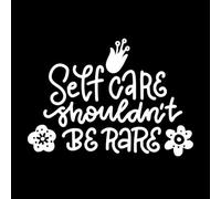 Letras abstractas lindas, cita motivacional, el autocuidado no debería ser raro, decorado con flores, bueno Calcomanías de tallado fino 50.4x70.8cm Impermeable Blanco