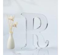 Letras acrílicas diseñadas de 4 pulgadas, letras acrílicas sin terminar para decoración de pared, letras decorativas de pie, rebanadas, decoración de tablero para manualidades, proyectos de fiesta en casa, (R)