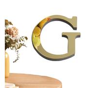 Letras acrílicas para la pared | Letras acrílicas 3D para decoración de pared | Espejo adhesivo de pared Letra, decoración del hogar, pegatinas de arte para decoración del hogar, oro claro
