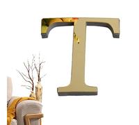 Letras acrílicas para la pared - Pegatinas de pared autoadhesivas del 3D - Espejo de pared Letra, decoración del hogar, letra, pegatinas artísticas para decoración del hogar, oro claro
