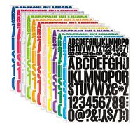 Letras adhesivas, 10 hojas, 1224 unidades, letras de vinilo autoadhesivas, resistentes al agua, letras grandes, coloridas letras adhesivas para manualidades