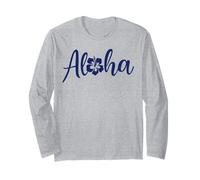 Letras Aloha con diseño de Flor de Hibisco Manga Larga