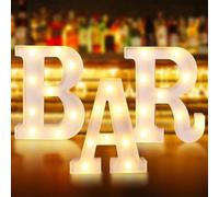 Letras BAR Letras Luminosas, Letras LED Iluminadas, Letras de Luz de Neón, Decoración de Bar Iluminada, Letras de Neón, Luces Nocturnas, Decoración para Bar, Pub, Casa, Fiesta, Boda