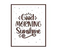 Letras con frases de buenos días con sol Pegatinas de pared de papel adhesivo 41x49.8cm Personalización personalizada Café