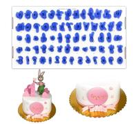 Letras Cortador Fondant Galletas Moldes - Set de cortadores de galletas reutilizables con números y letras, para decoración de tartas, accesorios de repostería (1 set de 66, azul)