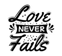 Letras de amor que nunca fallan. Calcomanías de letras 67.2x67.4cm Decoración de tiendas Negro