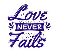 Letras de amor que nunca fallan. Calcomanías de vinilo para murales y paredes 54.6x54.7cm Incluye kit de película de transferencia Azul oscuro