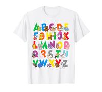 Letras de Aprendizaje Divertidas del abecedario del Alfabeto de Animales para Pre K Camiseta