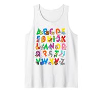 Letras de Aprendizaje Divertidas del abecedario del Alfabeto de Animales para Pre K Camiseta sin Mangas