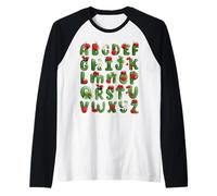 Letras de aprendizaje para niños y niñas, señora pájaro Camiseta Manga Raglan