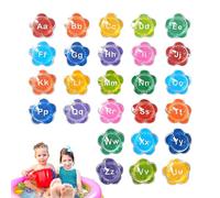Letras de baño, juguetes flotantes del alfabeto, accesorios para jugar al agua, 26 piezas de espuma de colores, juego educativo de baño, diversión para piscina y aprendizaje en la playa