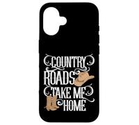 Letras de Canciones de Country Roads Take Me Home Cute Carcasa para iPhone 16