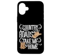 Letras de Canciones de Country Roads Take Me Home Cute Carcasa para iPhone 16 Plus
