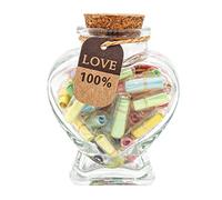 Letras de cápsula con mensaje en una botella de vidrio, mensaje de cápsula para novio/novia, carta de amor para el día de San Valentín, cumpleaños, (color mezclado, 45 unidades)
