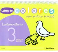 LETRAS DE COLORES CON ENLACE INICIAL CUAD LECTOESCRITURA 3 PAUTA