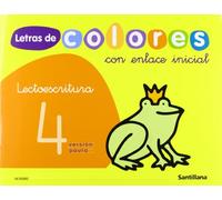 LETRAS DE COLORES CON ENLACE INICIAL CUAD LECTOESCRITURA 4 PAUTA