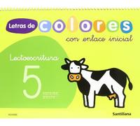 LETRAS DE COLORES CON ENLACE INICIAL CUAD LECTOESCRITURA 5 PAUTA