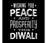 Letras de Diwali deseándote paz Pegatinas de tallado fino 64x83.8cm Cultura del tatuaje Blanco