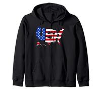 Letras De EE. UU. Bandera Estadounidense Estados Unidos USA Sudadera con Capucha