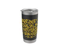 Letras de estilo grafiti de los años 80 y 90 Vaso térmico de acero inoxidable de doble pared