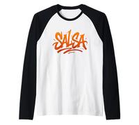 Letras de Graffiti de Baile de Salsa Camiseta Manga Raglan