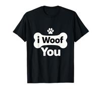 Letras de Hueso I Woof You con Bonito gráfico de Pata Camiseta