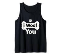 Letras de Hueso I Woof You con Bonito gráfico de Pata Camiseta sin Mangas