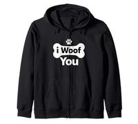 Letras de Hueso I Woof You con Bonito gráfico de Pata Sudadera con Capucha