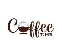 Letras de la hora del café con el poder de una taza de café. Calcomanías de pared de PVC 30x73cm Incluye kit de película de transferencia Café