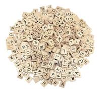 Letras de madera, 1000 unidades, números mayúsculas, 20 x 18 x 4 mm, para manualidades, juego de letras de madera para juegos de mesa, niños, aprendizaje, decoración