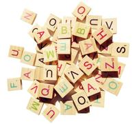 Letras de madera, azulejos de alfabeto, multicolor para decoración de pared, accesorio de artesanía, 100 piezas