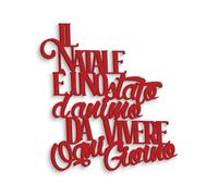 Letras de madera con texto en inglés «La Natale è un stato d'animo» - Decoración de pared navideña para salón, cocina o dormitorio