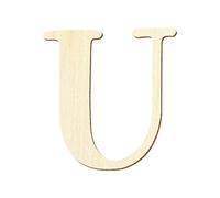 Letras de madera contrachapada de 3 mm, personalizable, tipo de letra Magnolia, madera, Großes U, 10 cm