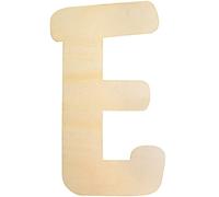 Letras de madera de 12 pulgadas de 5 mm, alfabeto grande, letras mayúsculas de madera inacabadas, rebanadas de arte de scrabble, plantillas de tablero de pintura para decoración del hogar (E)