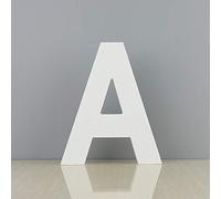 Letras de madera, madera de 26 letras grandes blancas, decoración de letras de madera natural ligera, para fiestas y decoraciones del proyecto bricolaje en paredes familiares (A)