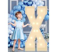 Letras de marquesina brillantes de 2.3 pies de alto, letrero LED de marquesina, accesorio de fotos perfecto para decoración de fondo de cumpleaños, propuesta de fiesta en casa, 70 cm