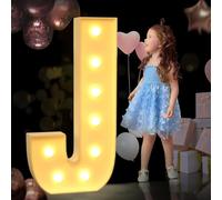 Letras de marquesina de 1,2 m con luz para decoraciones de fiesta, letras LED gigantes DIY para aniversario, cumpleaños, decoración de boda con luces blancas cálidas