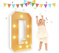 Letras de marquesina de 3 pies con números grandes para decoración de fiestas, bodas, cumpleaños, vacaciones, fiestas, decoración precortada, juego de tablero de espuma con letra Q