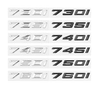 Letras de números de Fuente 730i 735i 740i 745i 750i 760i Emblema ABS Superior Compatible con la Etiqueta del Logotipo de la Placa de identificación del Maletero(Glossy Black,730i)