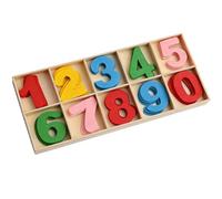 Letras de números de madera natural, letras coloridas de madera del 0 al 9, letras inglesas para la educación de la infancia, arte casero, proyecto de bricolaje (50 números de colores)