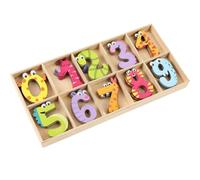 Letras de números de madera natural, letras coloridas de madera del 0 al 9, letras inglesas para la educación de la infancia, arte casero, proyecto de bricolaje (50 números de colores)